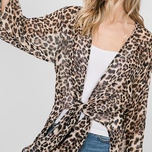 ANIMAL PRINT KIMONO CARDIGAN PLUS SIZE